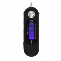 Przenośny USB MP3 odtwarzacz muzyczny ekran cyfrowy LCD obsługa karty TF o pojemności 32 GB i Radio FM z mikrofonem czarny niebi