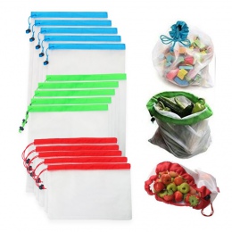 5 sztuk/partia siatki wielokrotnego użytku torby z siatki nadające się do prania Eco Friendly torby na zakupy spożywcze do przec