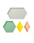 4 sztuk innowacyjne kolor geometryczne Taca wymienny owoców plastikowe połączenie pulpitu Taca odpinany talerz na owoce