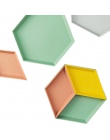 4 sztuk innowacyjne kolor geometryczne Taca wymienny owoców plastikowe połączenie pulpitu Taca odpinany talerz na owoce