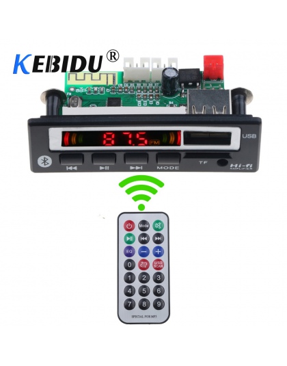 Kebidu bezprzewodowy Bluetooth 5 V-12 V MP3 WMA WAV pokładzie dekoder moduł audio głośnik do muzyki MP3 USB FM TF Radio akcesori