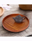 Okrągłe naturalne drewniana taca drewniany talerz herbata jedzenie serwera dania kuchni wody pić talerz żywności bambusa prostok
