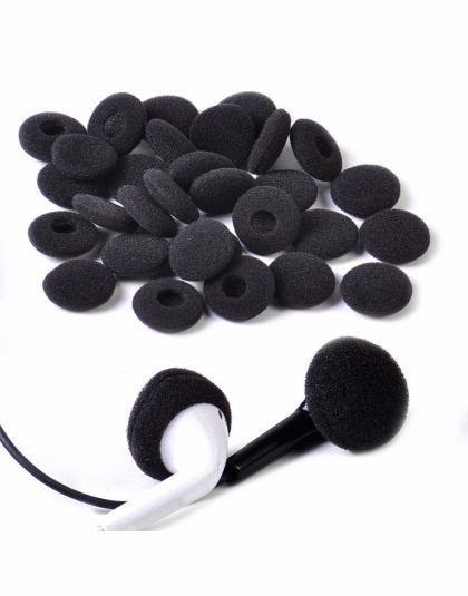 30 sztuk gąbka okładki czarna miękka pianka słuchawka douszna Wkładki do uszu do słuchawki MP3 MP4 telefon komórkowy