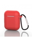 , Odporna na wstrząsy pokrywa silikonowa etui na Apple Airpods wodoodporne pudełko dla Airpods 2 1 etui na powietrze zwykły słuc