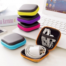 Twardy zamek Mini słuchawki torba PU skóra pokrywa na słuchawki etui na słuchawki ochronne organizer na kable USB torba na zesta