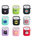 Hot Super Cute Cartoon Stitch Minnie miękkiego silikonu Bluetooth bezprzewodowy etui na słuchawki do Apple AirPods Marvel kotek 