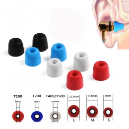 6 sztuk słuchawki wskazówek pianka gąbka Wkładki do uszu do słuchawek T200 3-5mm kaliber zestaw słuchawkowy akcesoria hałasu izo