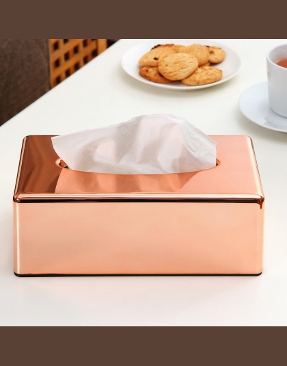 Stojak na papier elegancki Royal Rose Gold samochodów w kształcie prostokąta Tissue Box pojemnik domu ręcznik serwetka pudełko n