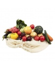 3 rozmiar wielokrotnego użytku z bawełny warzyw strona główna kuchnia owoce i warzywa do przechowywania worki siatkowe ze sznurk