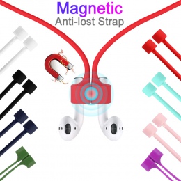 Słuchawki magnetyczne pasek dla Airpods TWS Anti Lost pasek magnetyczny ciąg liny do słuchawek Bluetooth kabel silikonowy
