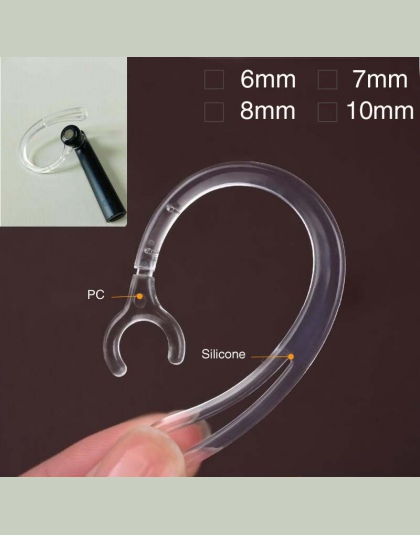 6mm 7mm, 8mm, 10mm, słuchawka Bluetooth przezroczysty silikon zaczep na ucho Loop klip zestaw słuchawkowy zaczep na ucho wymiana