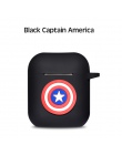 Cartoon Avengers bezprzewodowe słuchawki Bluetooth przypadki dla AirPods, odporna na wstrząsy osłona ochronna do kapsułek Apple 