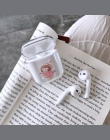 Przezroczysty twardy PC przypadki dla AirPods przypadku Cute Cartoon wzór pokrywa ochronna bezprzewodowa Bluetooth etui na słuch