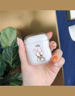 Dla przypadku Airpods Cute Cartoon przezroczysty twardy bezprzewodowa Bluetooth etui na słuchawki do kapsułek Apple Air do ładow