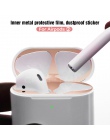 Metalowa osłona przeciwpyłowa na poduszki powietrzne 2 zestaw słuchawkowy naklejki ochrona dla Apple Airpods 2nd skrzynka naklej