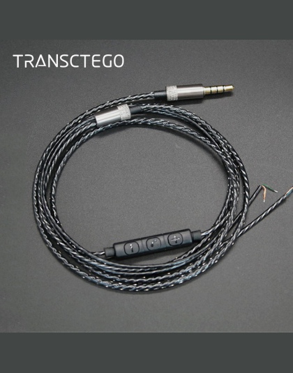 TRANSCTEGO 3.5mm Jack DIY kabel do słuchawek kontroler wymiana naprawa słuchawki 18 miedzi drut