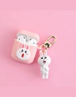 Cute Cartoon dekoracyjne silikonowe etui do Apple Airpods akcesoria do pokrywa ochronna Bluetooth etui na słuchawki Box klucz pi