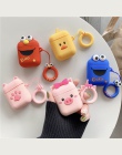 Dla przypadku AirPods 3D Cute Cartoon słuchawki etui na Apple Airpods 2 śmieszne akcesoria osłona z pierścieniem na palec pasek