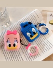 Dla przypadku AirPods 3D Cute Cartoon słuchawki etui na Apple Airpods 2 śmieszne akcesoria osłona z pierścieniem na palec pasek