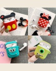 Dla przypadku AirPods 3D Cute Cartoon słuchawki etui na Apple Airpods 2 śmieszne akcesoria osłona z pierścieniem na palec pasek