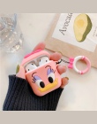 Dla przypadku AirPods 3D Cute Cartoon słuchawki etui na Apple Airpods 2 śmieszne akcesoria osłona z pierścieniem na palec pasek