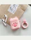 Dla przypadku AirPods 3D Cute Cartoon słuchawki etui na Apple Airpods 2 śmieszne akcesoria osłona z pierścieniem na palec pasek