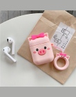 Dla przypadku AirPods 3D Cute Cartoon słuchawki etui na Apple Airpods 2 śmieszne akcesoria osłona z pierścieniem na palec pasek