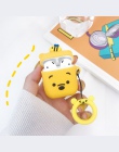 Dla przypadku AirPods 3D Cute Cartoon słuchawki etui na Apple Airpods 2 śmieszne akcesoria osłona z pierścieniem na palec pasek