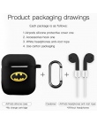 Miękki futerał silikonowy do AirPods 2 Marvel Cartoon Batman bezprzewodowy etui na słuchawki do Apple AirPods/i9S/i10/i12 /i13/i