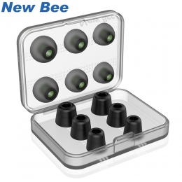 New Bee Wymiana Hałasu Izolowanie 3 pairs Pianka tips & 3 pairs Silikonowe Wkładki Douszne Ucha Klocki dla Słuchawek Słuchawki c