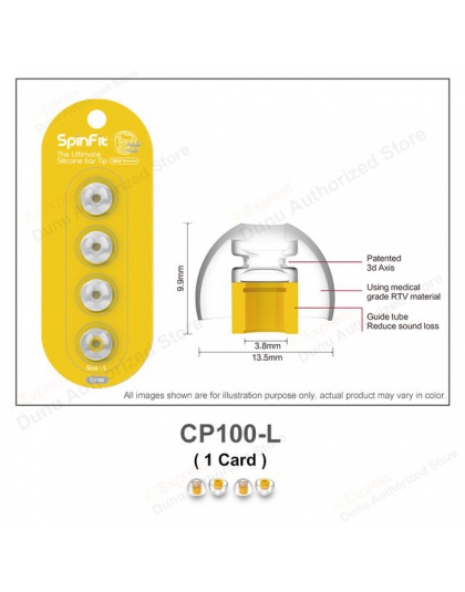 DUNU SpinFit CP100 CP800 CP145 (1 karty) opatentowany 360 stopni swobodny obrót silikonowe wkładki douszne CP100 CP-100 CP-145 C