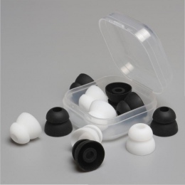 6 sztuk/3 pairs 4.5mm dwie warstwy silikonowe douszne słuchawki obejmuje czapki wymiana Earbud Bud wkładki douszne zatyczki do u