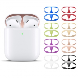 Metalowa osłona przeciwpyłowa naklejki ochrona dla Apple AirPods 2 Bluetooth słuchawki wewnętrzna pokrywa pyłoszczelna odporny n