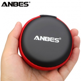 ANBES Mini zapinana na zamek okrągłe pudełko do przechowywania w twardym zestaw słuchawkowy pudełka do przechowywania słuchawek 