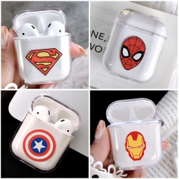 Marvel Captain America tarcza superbohatera skrzynki pokrywa dla Apple Airpods Spiderman śliczne bezprzewodowe słuchawki Bluetoo