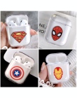 Marvel Captain America tarcza superbohatera skrzynki pokrywa dla Apple Airpods Spiderman śliczne bezprzewodowe słuchawki Bluetoo