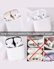 Poszycie metalowe ochrona przed kurzem naklejki dla Apple AirPods skrzynki pokrywa akcesoria naklejka ochronna ochrona skóry Air