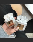 Luksusowa marka metalowa etykieta butelki perfum przezroczyste silikonowy futerał ochronny do Apple Airpods 2 bezprzewodowa Blue