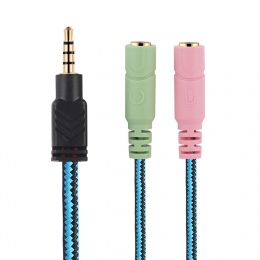 3.5mm kabel typu jack zestaw słuchawkowy Y Splitter Audio 2 żeńskie na 1 męskie dla Laptop PS4 telefon Xbox One słuchawki słucha