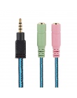 3.5mm kabel typu jack zestaw słuchawkowy Y Splitter Audio 2 żeńskie na 1 męskie dla Laptop PS4 telefon Xbox One słuchawki słucha