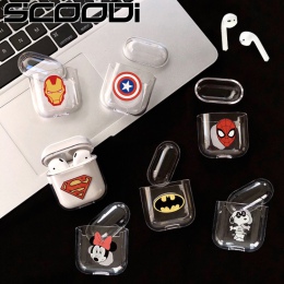 Avengers superbohatera skrzynka dla AirPods kapitan ameryka Spider-Man Batman Superman Iron Man jasne obudowa z tworzywa sztuczn