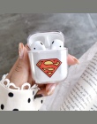 Avengers superbohatera skrzynka dla AirPods kapitan ameryka Spider-Man Batman Superman Iron Man jasne obudowa z tworzywa sztuczn