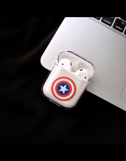 Avengers superbohatera skrzynka dla AirPods kapitan ameryka Spider-Man Batman Superman Iron Man jasne obudowa z tworzywa sztuczn