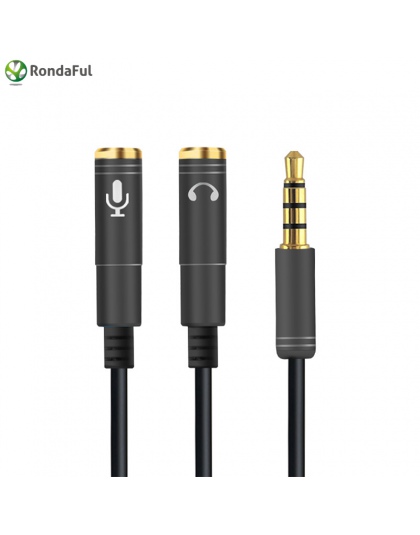 3.5mm Mic + rozdzielacz do słuchawek Audio kabel 3.5mm splitte Aux kabel do mikrofonu komputerowego telefon komórkowy splitter d