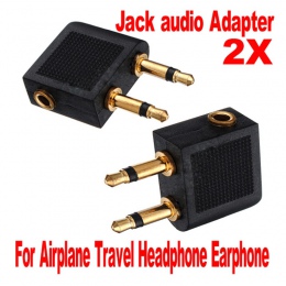 2 sztuk/partii 3.5mm Jack Adapter Audio linia lotnicza samolot podróż podróże słuchawki słuchawki zestaw słuchawkowy Adapter gni