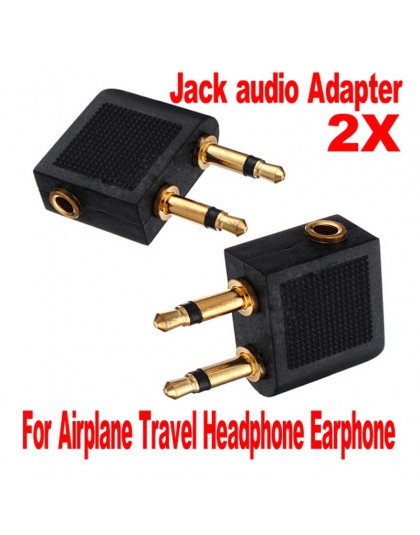 2 sztuk/partii 3.5mm Jack Adapter Audio linia lotnicza samolot podróż podróże słuchawki słuchawki zestaw słuchawkowy Adapter gni