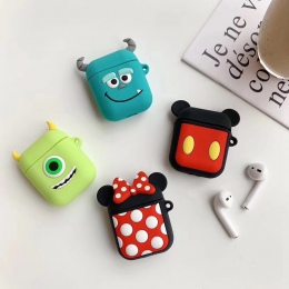 Dla przypadku AirPods bezprzewodowy Bluetooth etui na słuchawki do Apple Airpods Cartoon wzór pokrywa ochronna akcesoria okno ła