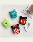 Dla przypadku AirPods bezprzewodowy Bluetooth etui na słuchawki do Apple Airpods Cartoon wzór pokrywa ochronna akcesoria okno ła