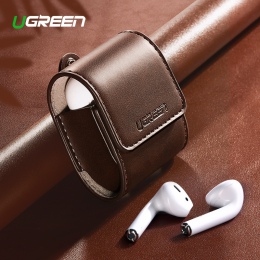 Ugreen skrzynka dla AirPods 2 1 Case skórzany akcesoria do słuchawek Anti-lost Rope ochronne słuchawki pokrywa dla Apple Air str