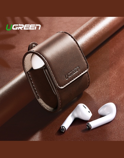 Ugreen skrzynka dla AirPods 2 1 Case skórzany akcesoria do słuchawek Anti-lost Rope ochronne słuchawki pokrywa dla Apple Air str